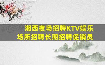 湘西夜场招聘KTV娱乐场所招聘长期招聘促销员